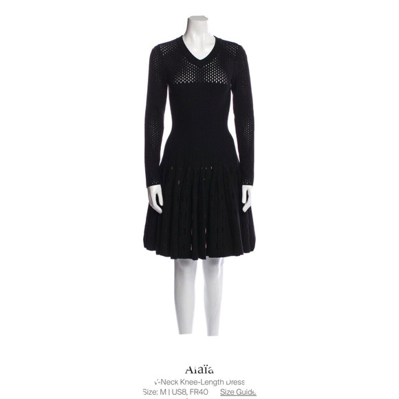 ALAIA FLAIR & FIT PERFORATED LONG SLEEVE DRESS - Picture 1 of 4